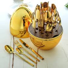 24 Piece Egg Shape Luxury Cutlery Set