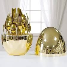 24 Piece Egg Shape Luxury Cutlery Set