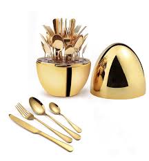 24 Piece Egg Shape Luxury Cutlery Set