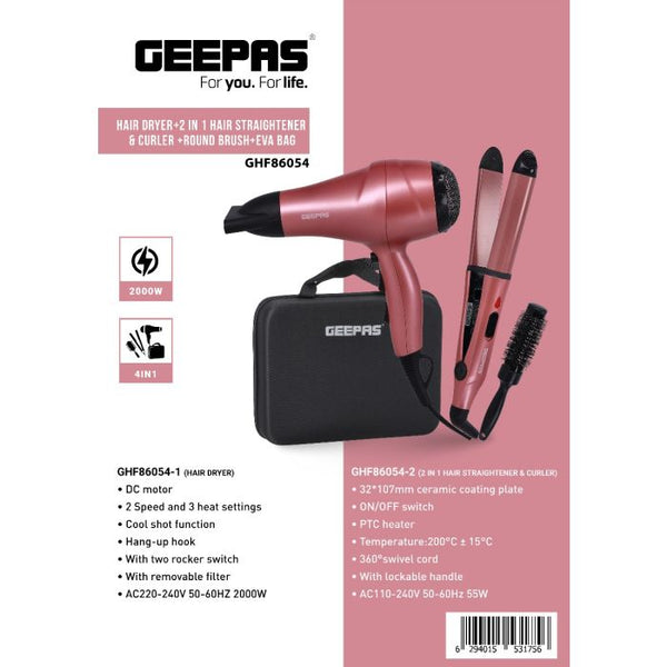 Geepas 4 in 1 Hair Styler Set GHF86054