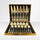 Lot Imported ARSHIA 24 Piece Golden & Black Cutlery set